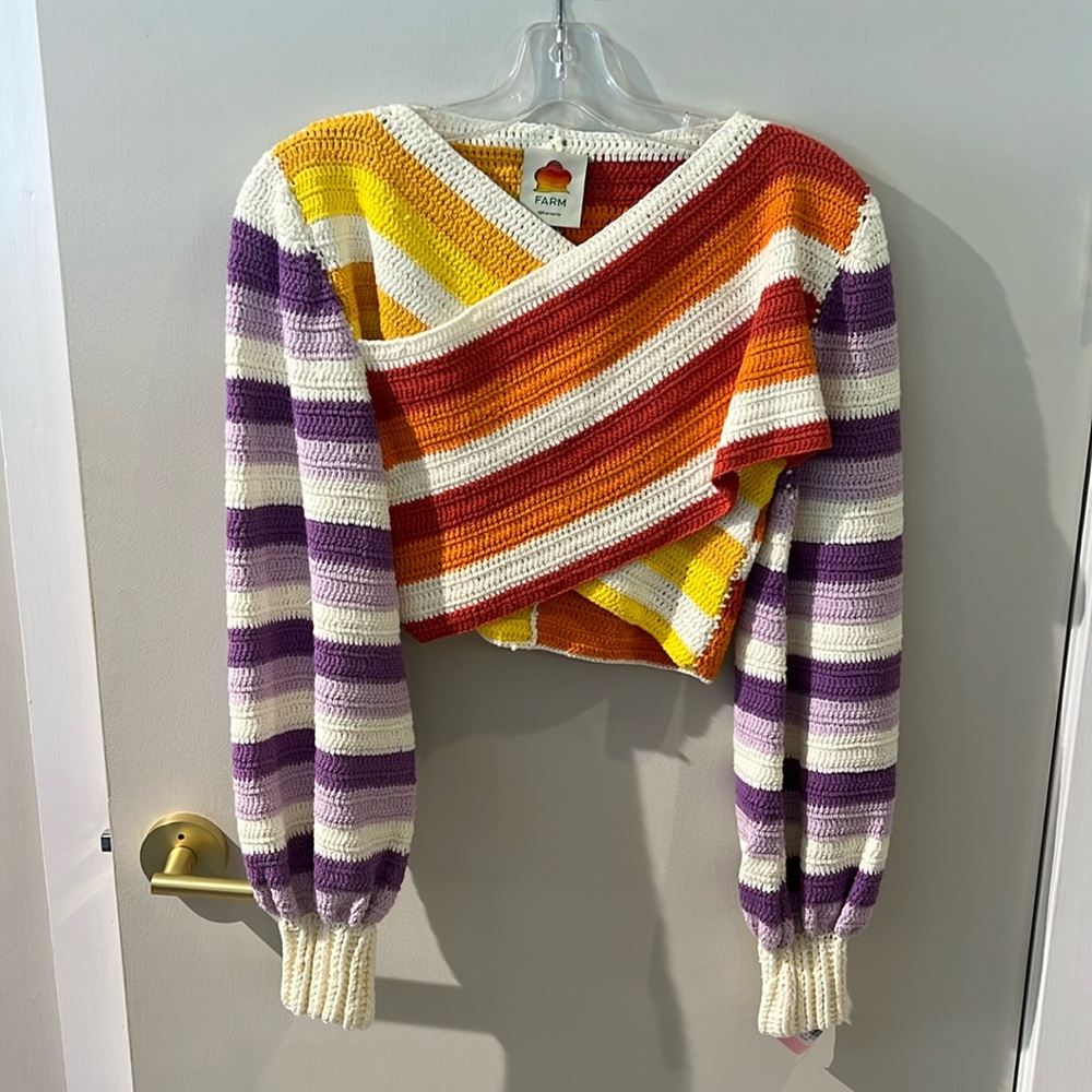 Farm Rio knit cropped sweater